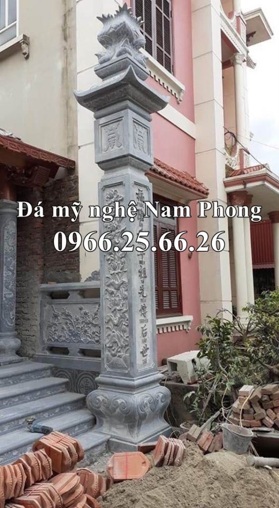 Đặt Cột Đá Đồng Trụ - Mẫu Cột đá cho Nhà thờ họ