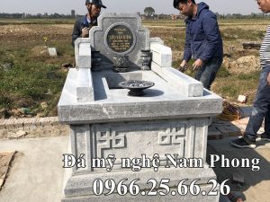 Mộ đá đẹp - Mẫu Mộ đá đơn đẹp Nam Phong Ninh Bình.