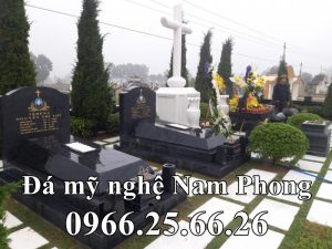 Lăng Mộ đá công giáo đá granite đen Bình Định tại Nghệ An