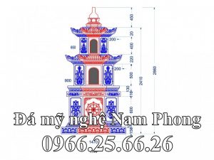 Bản vẽ chi tiết Kích thước Mộ tháp để tro cốt đẹp