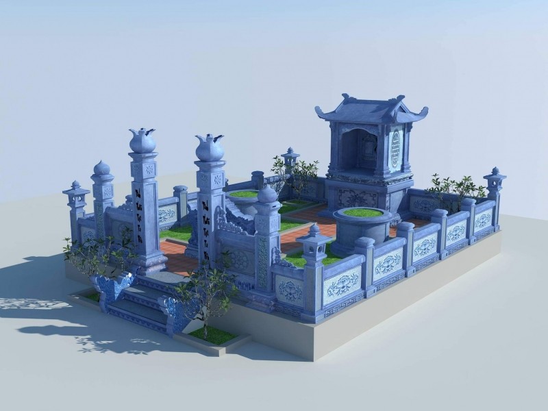 Thiet ke phoi canh Lang Mo tron dep - Xây Lăng Mộ đá, Xây Mộ đá