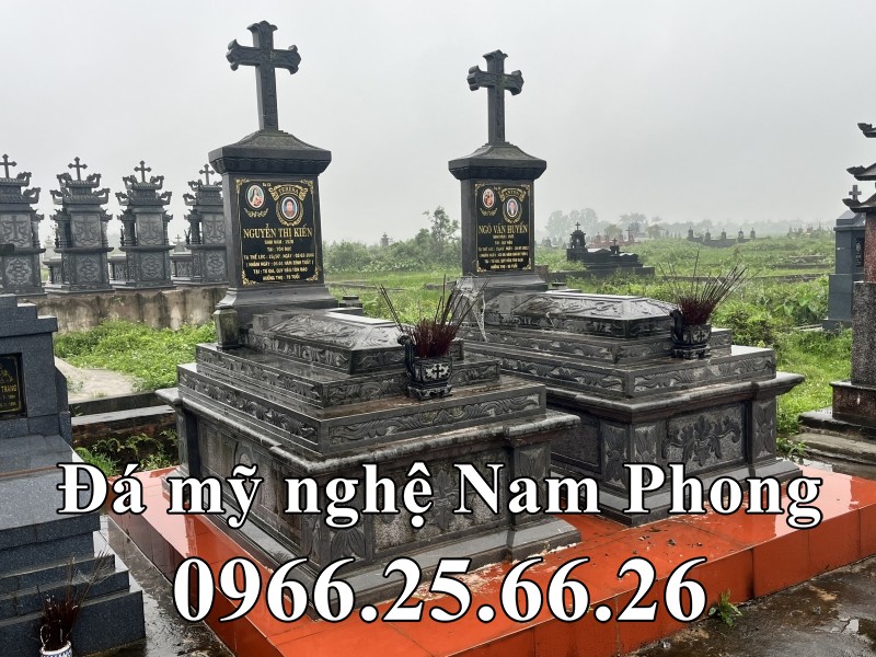 Mẫu Mộ đá công giáo 5 cấp đẹp tại Ninh Bình.jpg