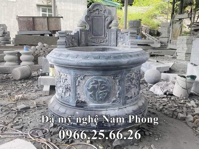 Mẫu Mộ đá tròn nguyên khối – Đá Nam Phong Ninh Bình