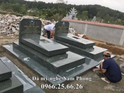 Xây Mộ đá xanh rêu chôn 1 lần – Mẫu Mộ đá Ninh Bình