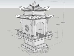 Ban ve thiet ke Lau tho da 1 cot 2 mai - Xây Lăng Mộ đá, Xây Mộ đá