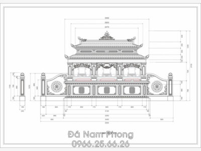 Mẫu Mộ đá chung cho 3 người - Mộ 2 mái #moda 4 - Xây Lăng Mộ đá, Xây Mộ đá Ban ve thiet ke Mo da 3 nguoi - Xây Lăng Mộ đá, Xây Mộ đá