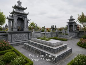Mau Mo da dep Mo 3 cap chon 1 lan cho nguoi than trong gia dinh - Xây Lăng Mộ đá, Xây Mộ đá