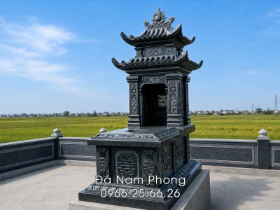 Lắp đặt Mộ đá 2 mái cho phần mộ của Bố Mẹ khi xây, sửa, cải tạo | Đá mỹ nghệ Nam Phong