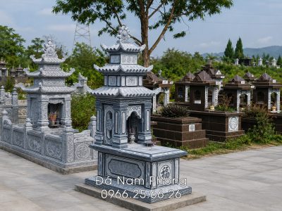 Mẫu Mộ 3 mái đẹp - Mộ 3 mái cho Ông Bà, Cha Mẹ | Đá mỹ nghệ Nam Phong