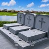 Mẫu Mộ công giáo đơn giản - đá xanh Thanh Hóa nguyên khối | Đá mỹ nghệ Nam Phong