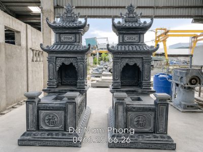 Mẫu Mộ đá 2 mái - Xây Mộ 2 mái bằng đá xanh Thanh Hóa chất lượng | Đá mỹ nghệ Nam Phong