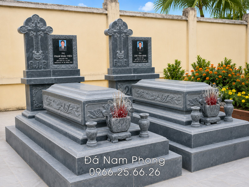 Mẫu Mộ đá công giáo nguyên khối, Mộ chôn 1 lần công giáo Mẫu Mộ đá công giáo nguyên khối, Mộ chôn 1 lần công giáo