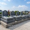 Mộ 2 cấp nguyên khối - Mộ đá xanh rêu cho người thân trong gia đình | Đá mỹ nghệ Nam Phong