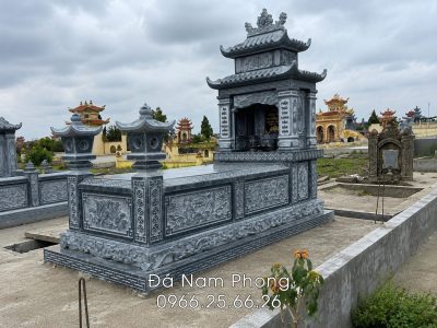 Mộ đá 2 mái chuẩn, phổ biến tại làng đá Ninh Vân, Ninh Bình | Đá mỹ nghệ Nam Phong