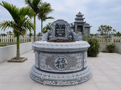 Mộ đá tròn đẹp, trang trọng, thành kính | Đá mỹ nghệ Nam Phong
