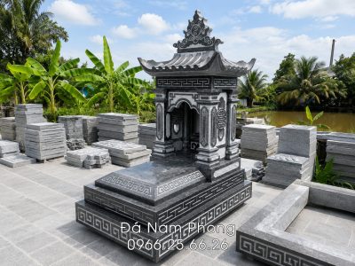 Mộ đá xanh 1 mái đẹp - Mộ đá Ninh Bình 2026 | Đá mỹ nghệ Nam Phong