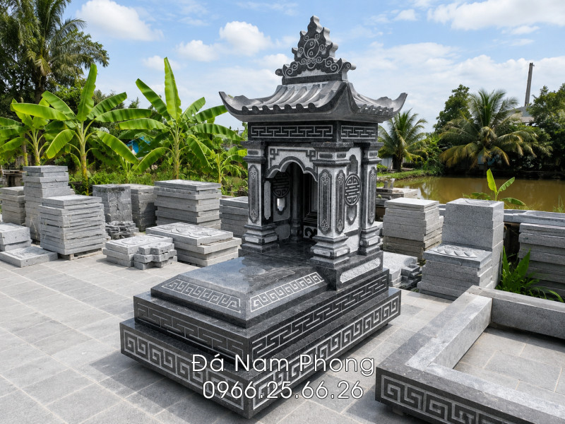 Mộ đá xanh 1 mái đẹp - Mộ đá Ninh Bình 2026 Mộ đá xanh 1 mái đẹp - Mộ đá Ninh Bình 2026